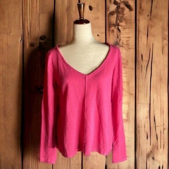 Diane von Furstenberg pink cashmere wool blend sweater v neck long sleeve‎ soft - Picture 1 of 8